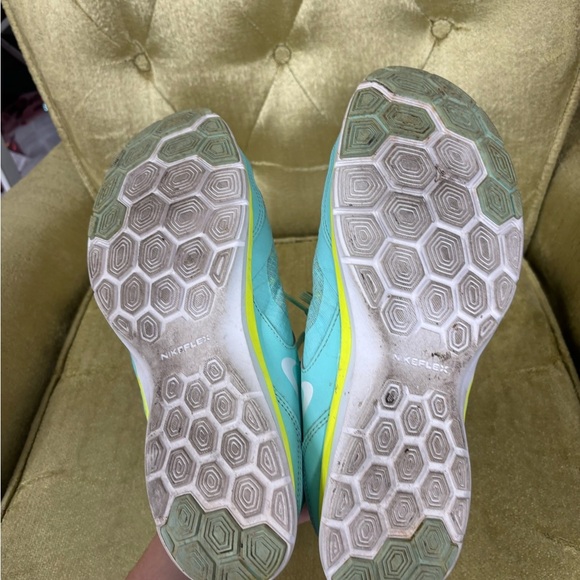 Nike Womens Flex Trainer 5 Teal and Lime Green Running Sneakers Size 10 - Picture 4 of 6